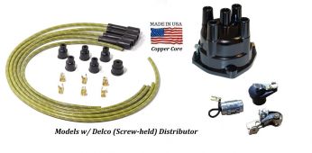 Distributor Ignition Tune up Kit - Delco Screw-held Distributor - 4 Cylinder Gas Tractor